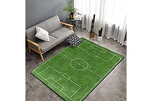 Green Soccer Field Rug: Perfect Pitch for Soccer Lovers