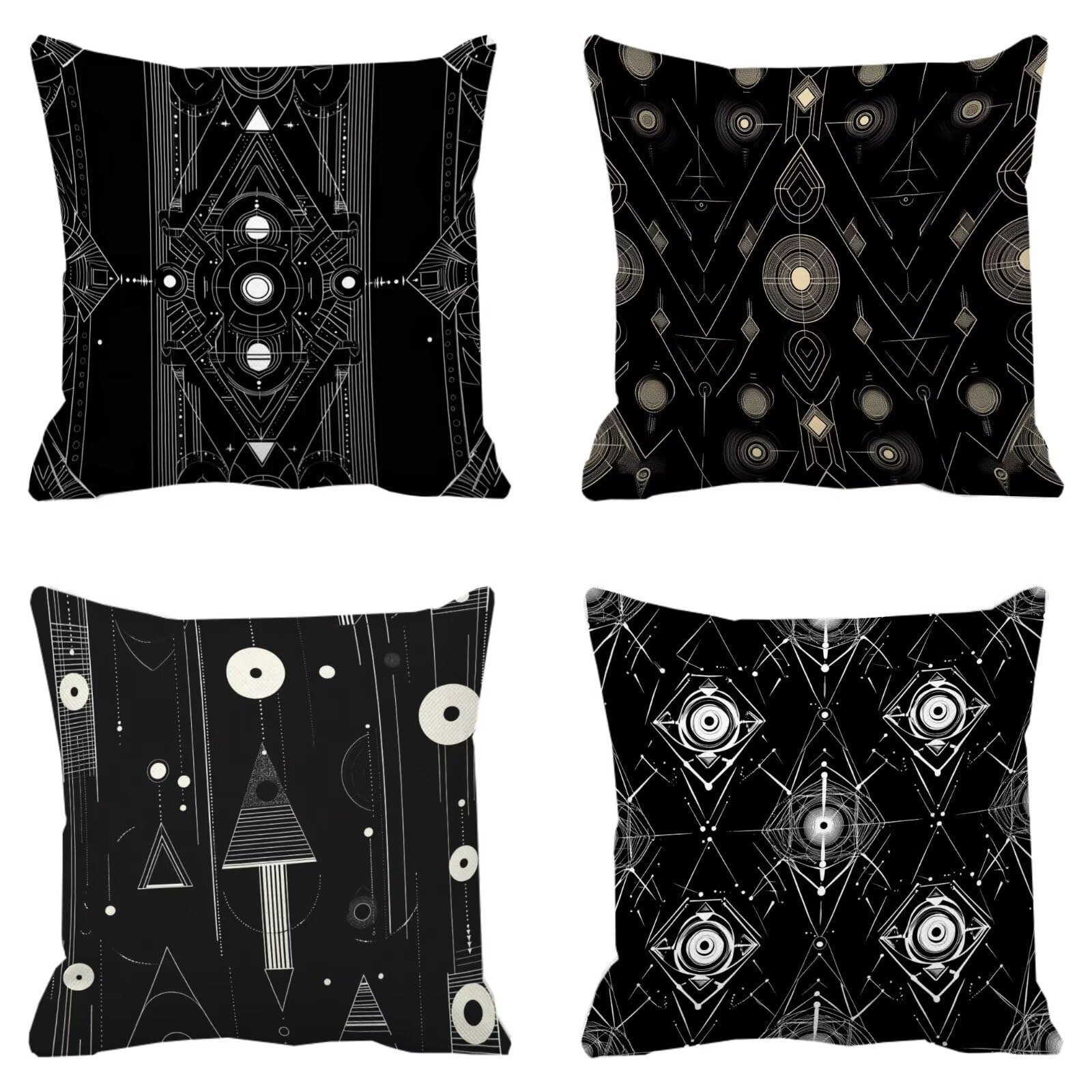 Coussins de jardin exterieur et canapé : lot de 4 taies super doux 60x60