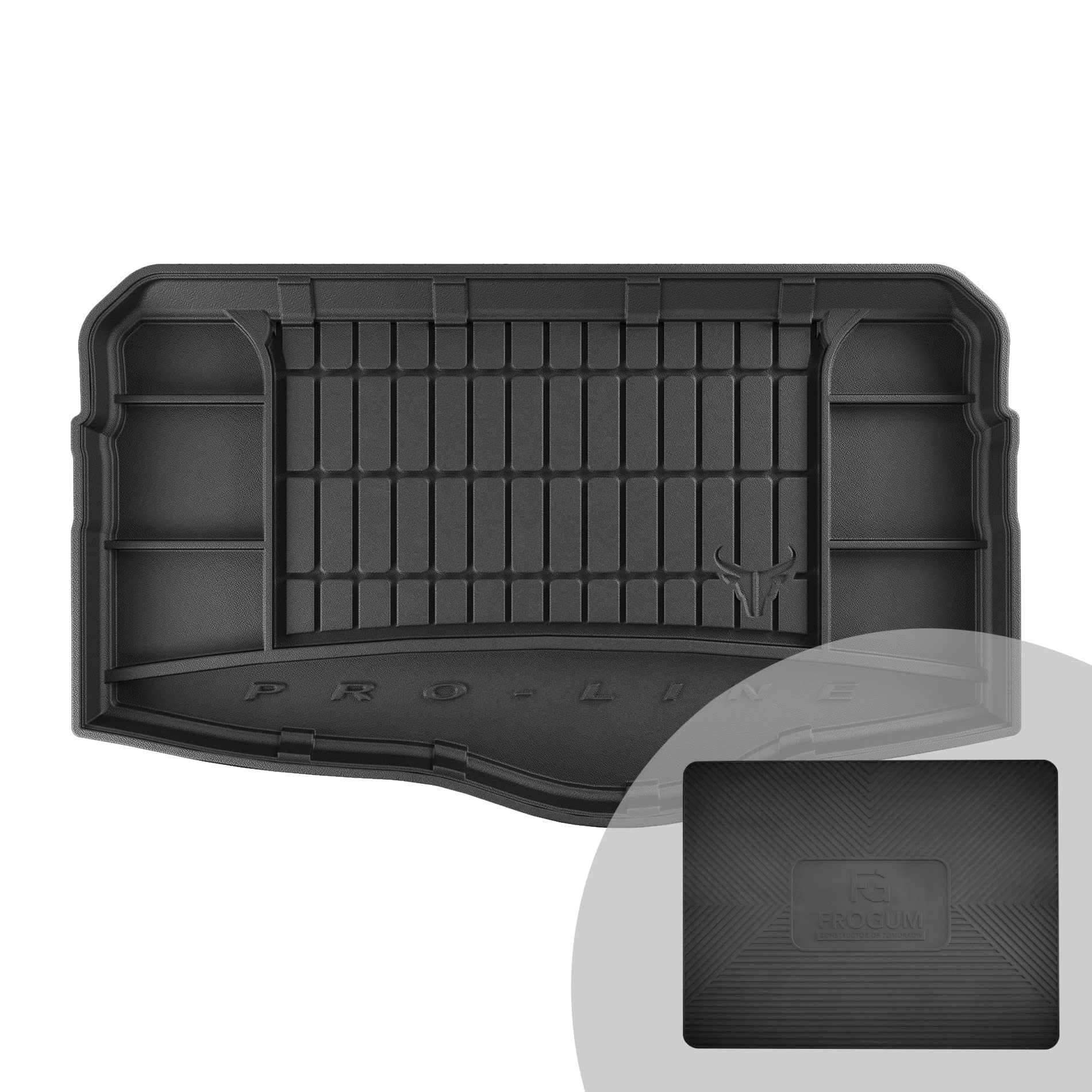 FROGUM ProLine 3D Esclusivo Tappetino Vasca Baule Bagagliaio in gomma perfetto per Volkswagen T-Cross dal 2018 | Comodo organizzatore | Bordi più alti