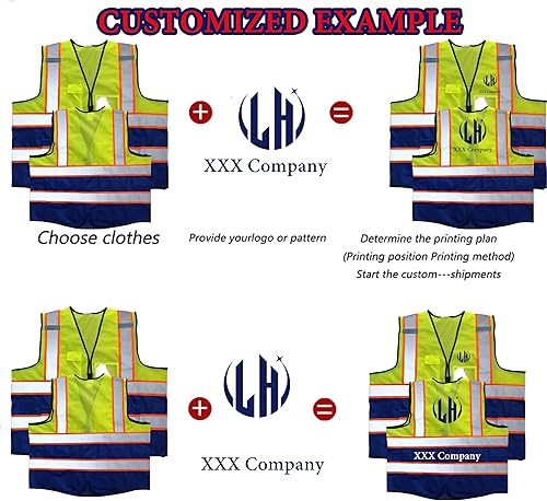 Miniatura 10 de Chaleco de seguridad reflectante personalizado de alta visibilidad, personaliza tu texto, protector de trabajo, chaleco de trabajo al aire libre