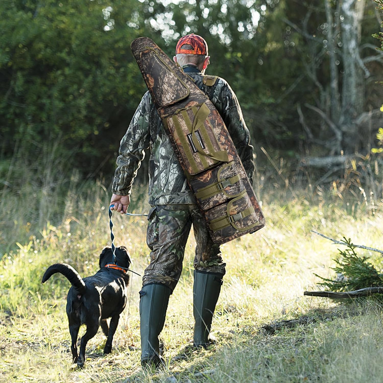 Soft Double Shotgun Rifle Case 32"/38"/42"/46"/52"/55" Long Rifle Bag for Hunting Shooting Range, Firearm Transportation, With Multiple Magazine Holder Pouches - Image 6