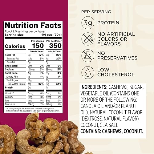 Miniatura 2 de Snak Club Coconutty anacardos 25 onzas paquete de 6