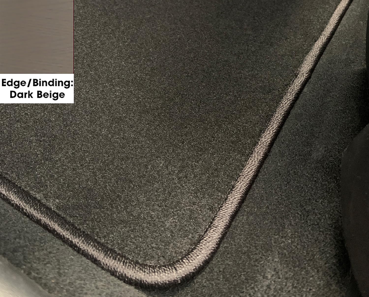 Beige Edge Custom Fit Front & Rear Carpet Floor Mats, Black, Com 並行輸入品