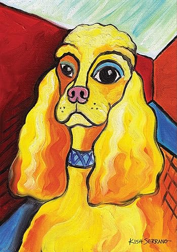 Toland Home Garden Pawcasso Cocker Spaniel - Bandera decorativa de jardín para cachorros de 12.2 x 17.7in