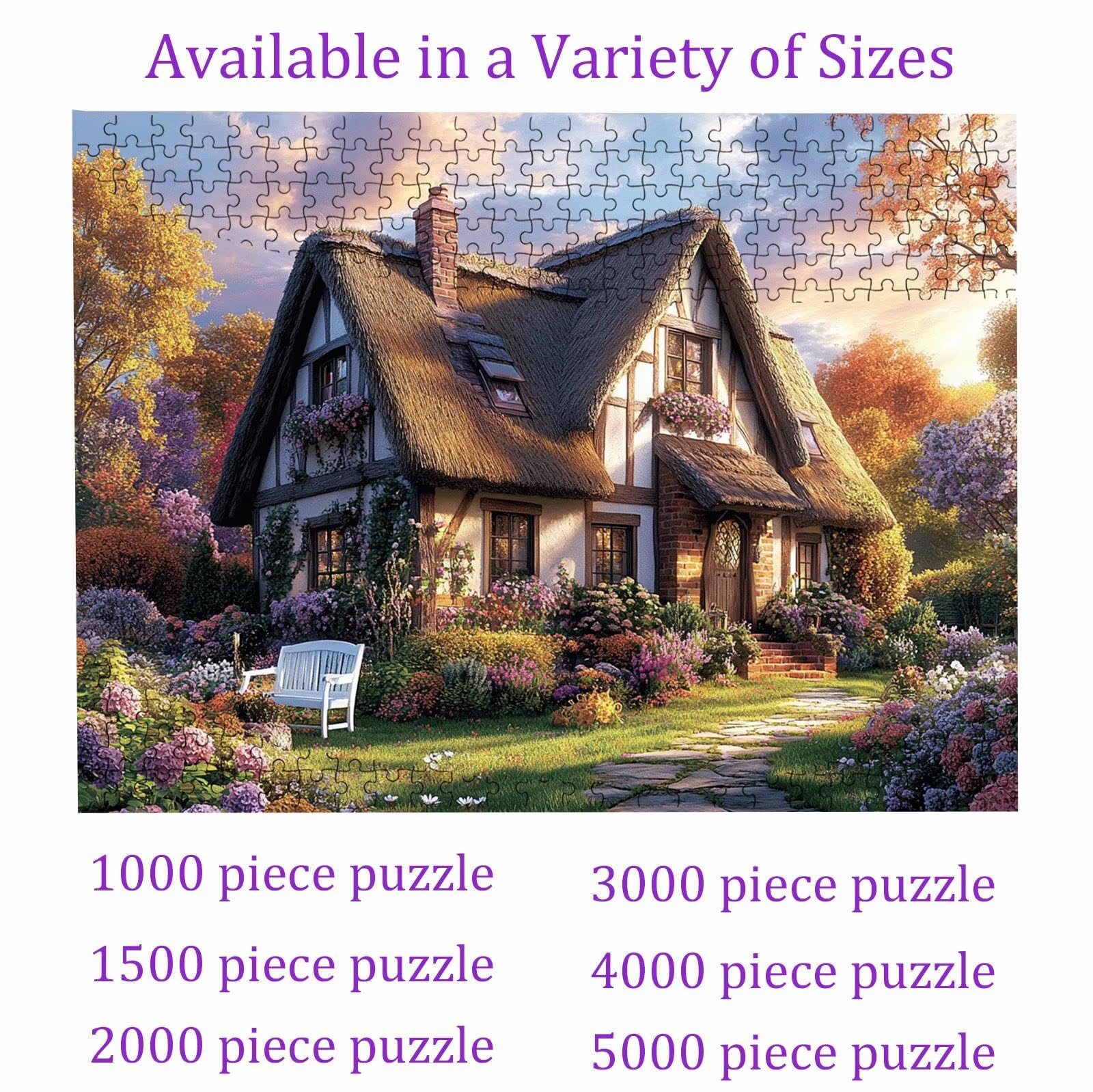 Puzzle 1000 elementów, puzzle 1000 elementów dla dorosłych, trudne puzzle, druk w wysokiej rozdzielczości i jasne kolory, puzzle drewniana szafka leśna (5) z wykwintnym pudełkiem do pakowania W3H-205