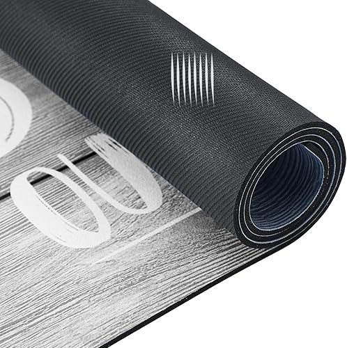 Miniatura 5 de Farmhouse - Juego de 2 tapetes de cocina antideslizantes y gruesos, de grano de madera, impermeables, antifatiga, para el suelo de la cocina,