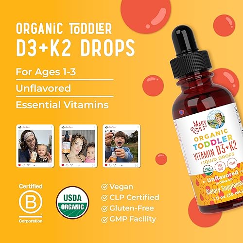 Miniatura 8 de MaryRuth Organics Vitamina D3 | Vitamina K2 | Gotas de vitamina D3 K2 | Suplemento líquido de vitamina K2 D3 para niños pequeños | Suplemento para