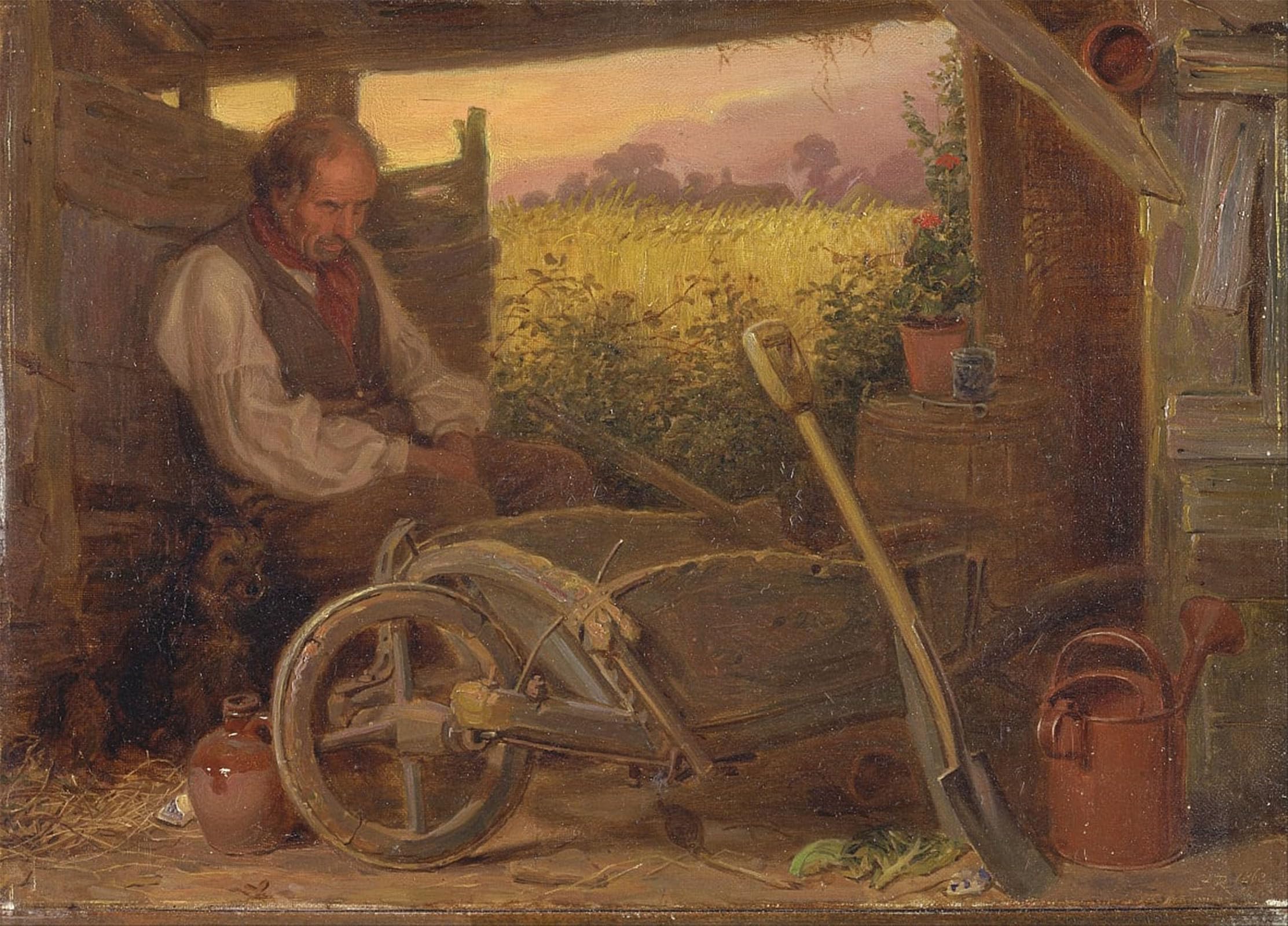 ARTXLXXBN Famous Prints Artwork Pictures Poster Painting Art the Old Gardener by Briton Riviere Artwork Landscape Pictures for Home Decor 60x90cm