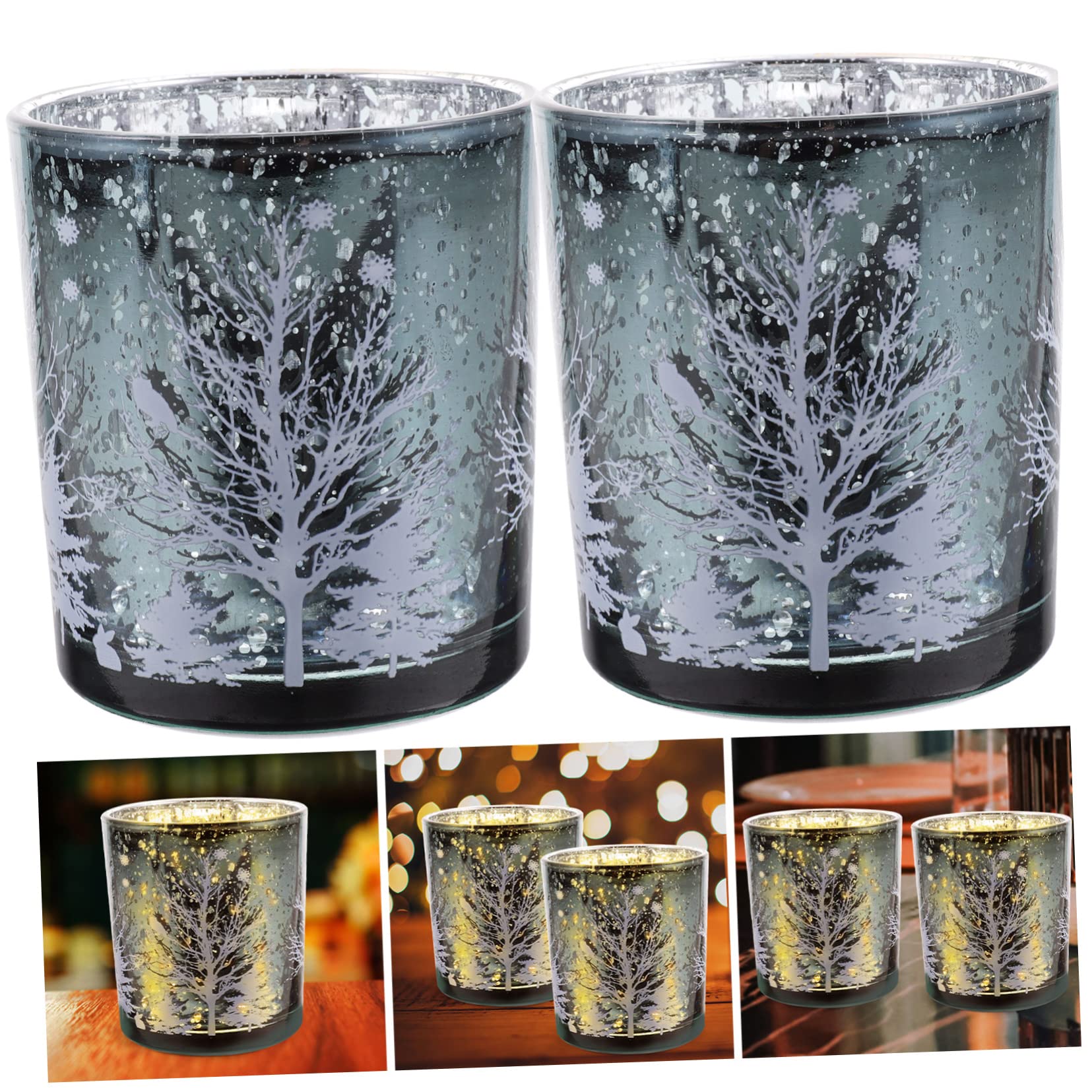 6 Piezas Portavelas De Cristal Portavelas Candelita Portavelas De Escritorio De Navidad Vela Cónica Vela De Boda Decoración para Mesa Decoración Navideña Velas De Mesa Vidrio Cabilock