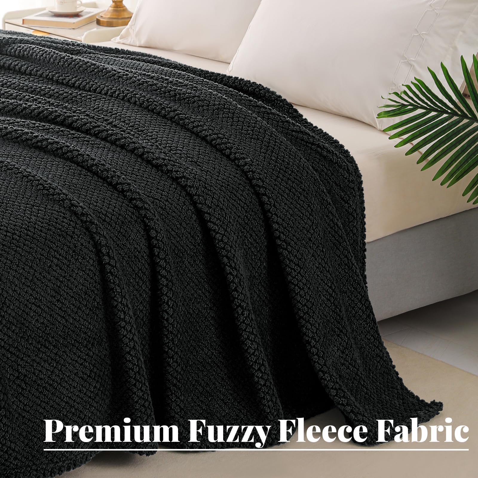 Whale Flotilla Double Size Fuzzy Fleece Blanket for Bed 150x200 CM Fluffy Warm Soft Jacquard Bed Blankets for All Season Lightweight and Cozy - Image 4