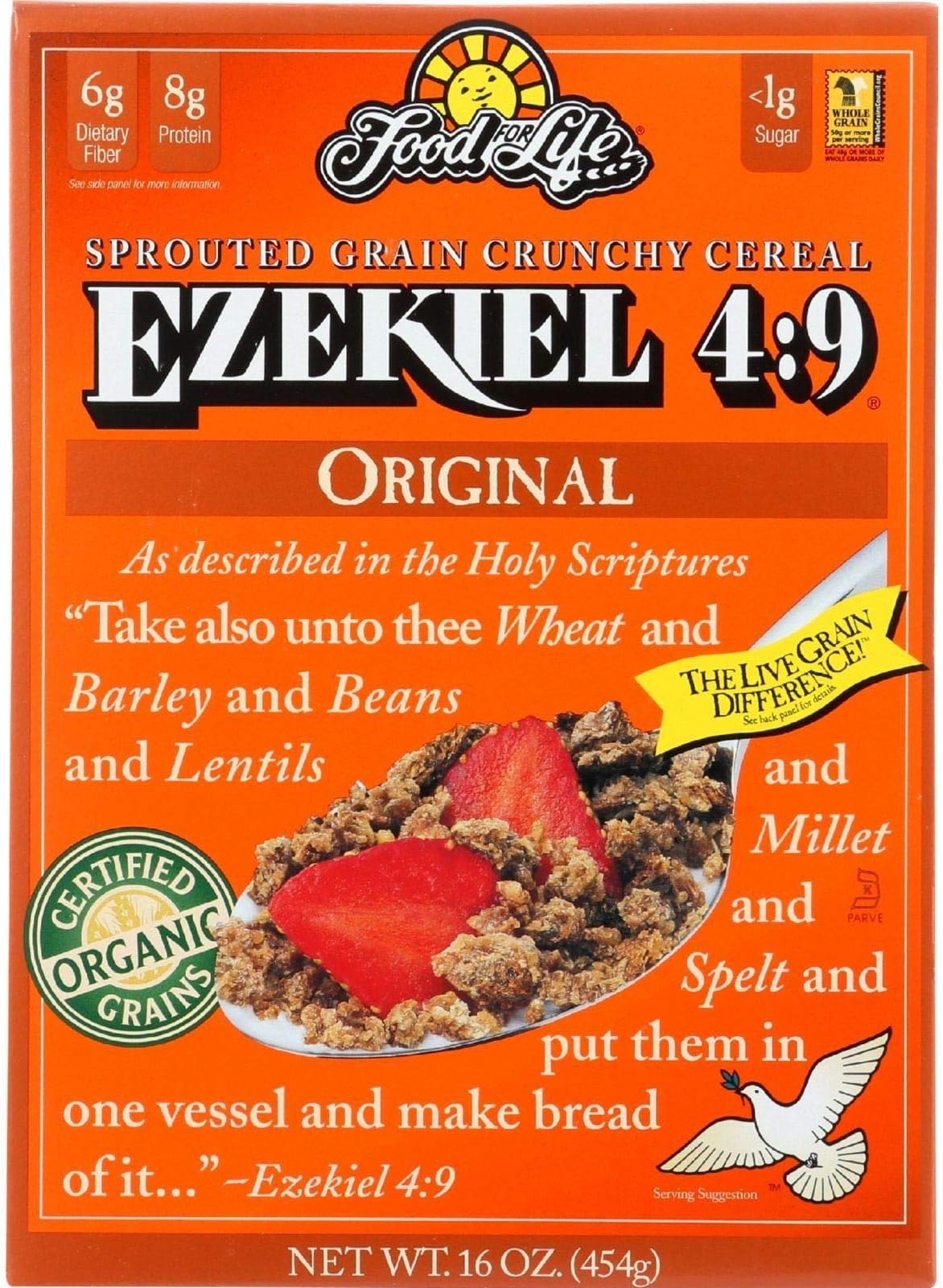 Ezekiel 4:9, Sprouted Whole Grain Cereal, Original, 16 oz (454 g) by Food For Life