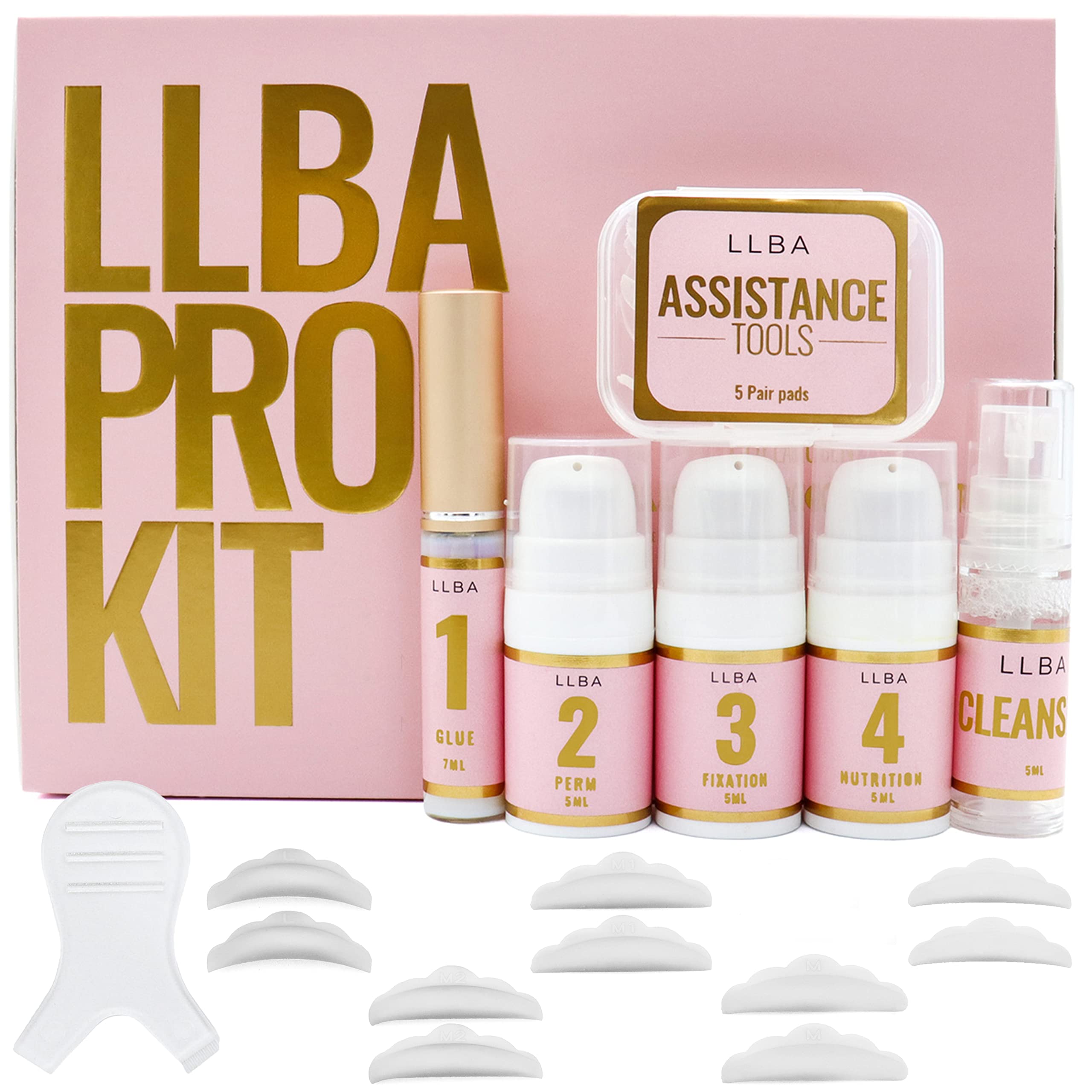LLBALash Lift Kit, Eyelash Perm Kit, Professional Use, Upgraded Incredients, Long-Lasting, Semi-Permanent Curling, Ensuring Hyngen & Easy Cleaning