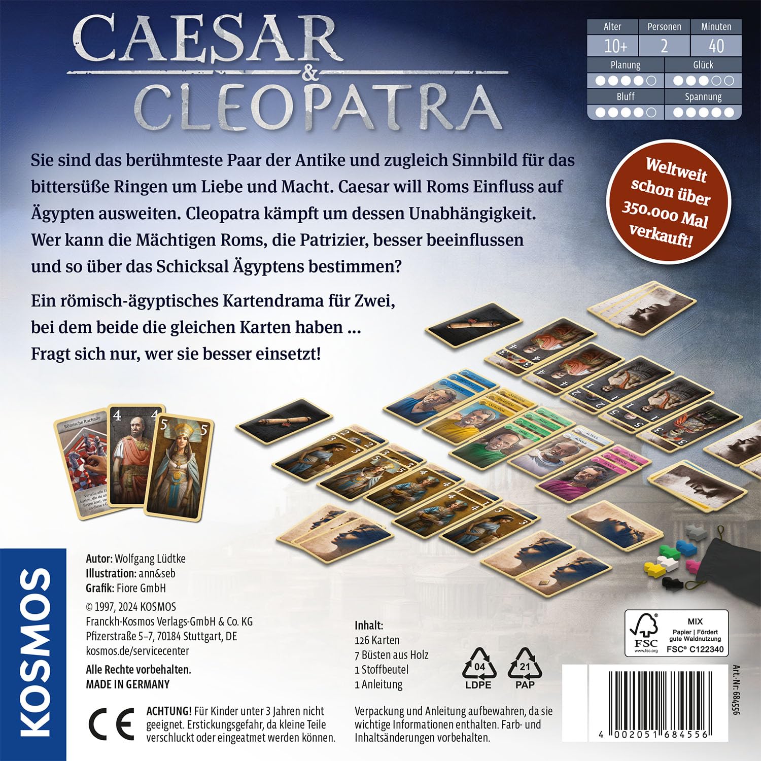 Jeu de cartes César et Cléopâtre Rio Grande/Kosmos 1999