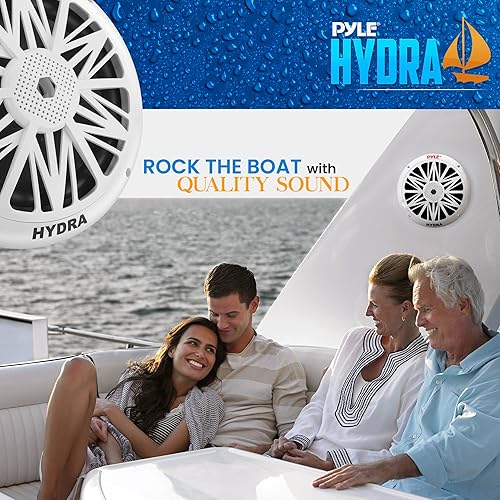 Miniatura 8 de Pyle Altavoces marinos, impermeables, resistentes a la intemperie, doble de 8 pulgadas, marco exterior de 10 pulgadas, potencia de 300 vatios, cono
