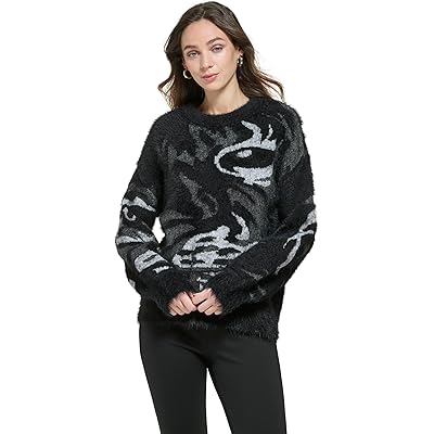 DKNY Long Sleeve Tiger Eye Sweater black/smoke grey heather