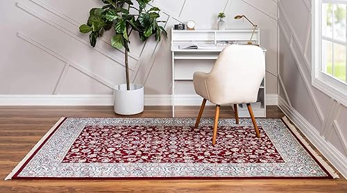 Miniatura 3 de Unique Loom Narenj Collection - Alfombra rectangular de 10 x 13 pies 1 pulgada, color borgoñabeige