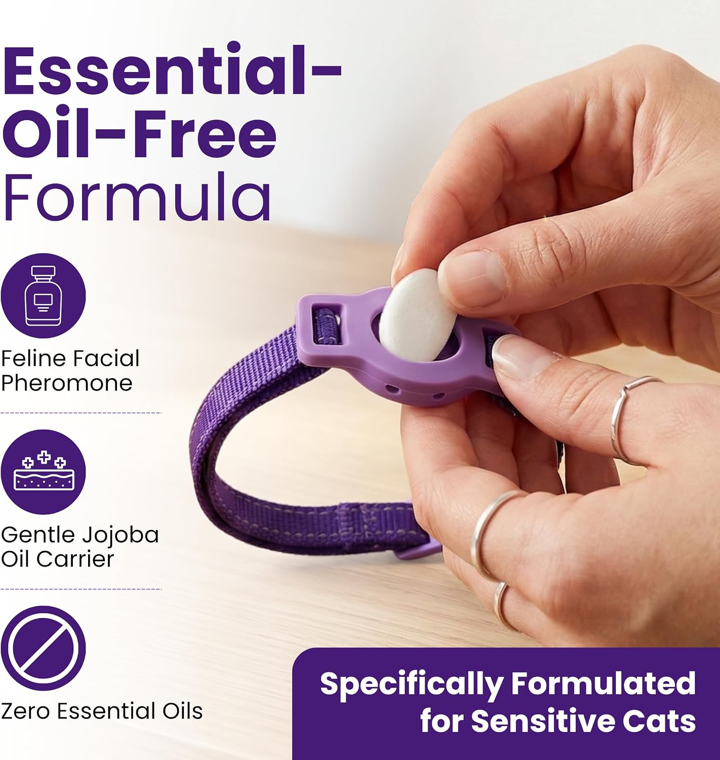Breakaway Calming Collar for Sensitive Cats - Unscented Formula, No Essential Oils - The Safest and Most Comfortable Pheromone System - Lasts Up to 60 Days - by Kitty Kompass