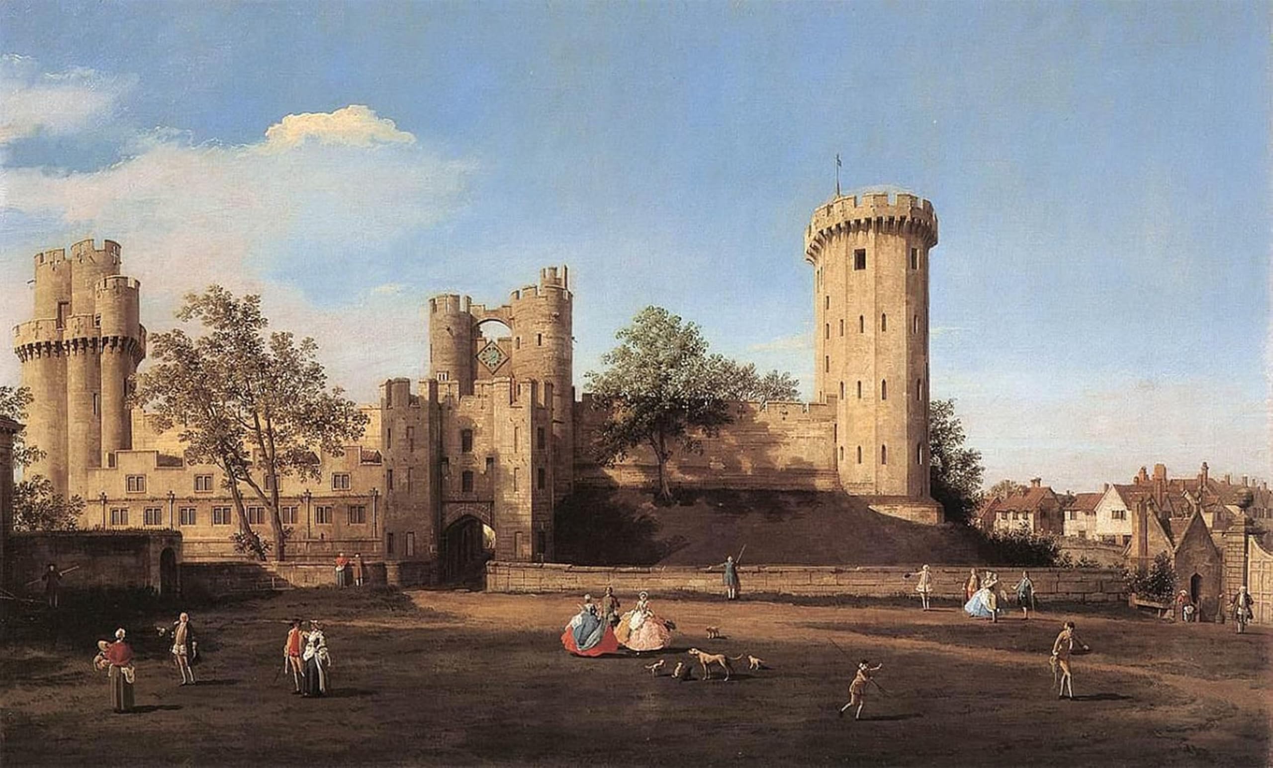 ARTXLXXBN Famous Art Print Poster Vintage Wall Art Warwick Castle by Antonio Canal Canvas Art Poster for Home Decor 60x90cm