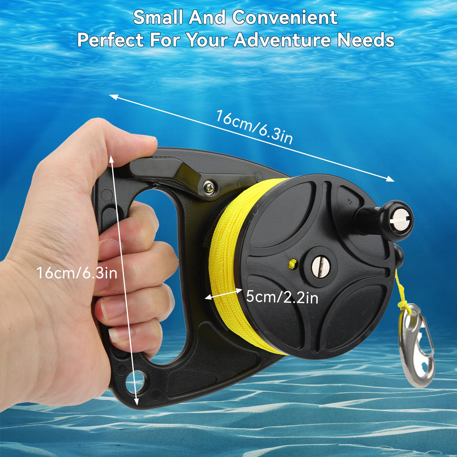 Diving Reels Anchor Rope Spool Finger Reel Multi Purpose with Clip
