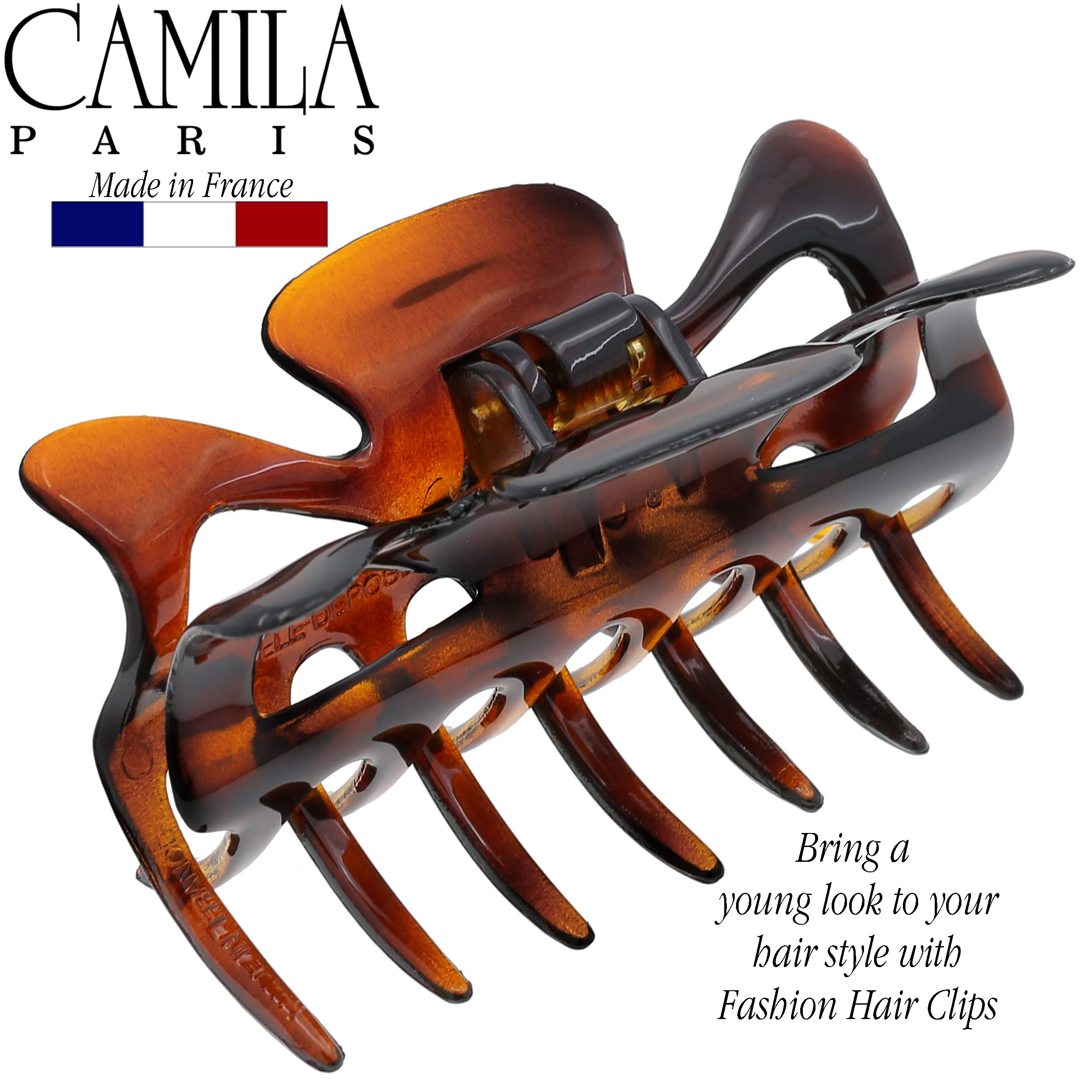 Hair Clips Women Acetate 3.5 Inch Medium No Slip Strong Hold French Chic Amazon.com : Camila Paris CP3473 French Hair Clip for Women  main image 3