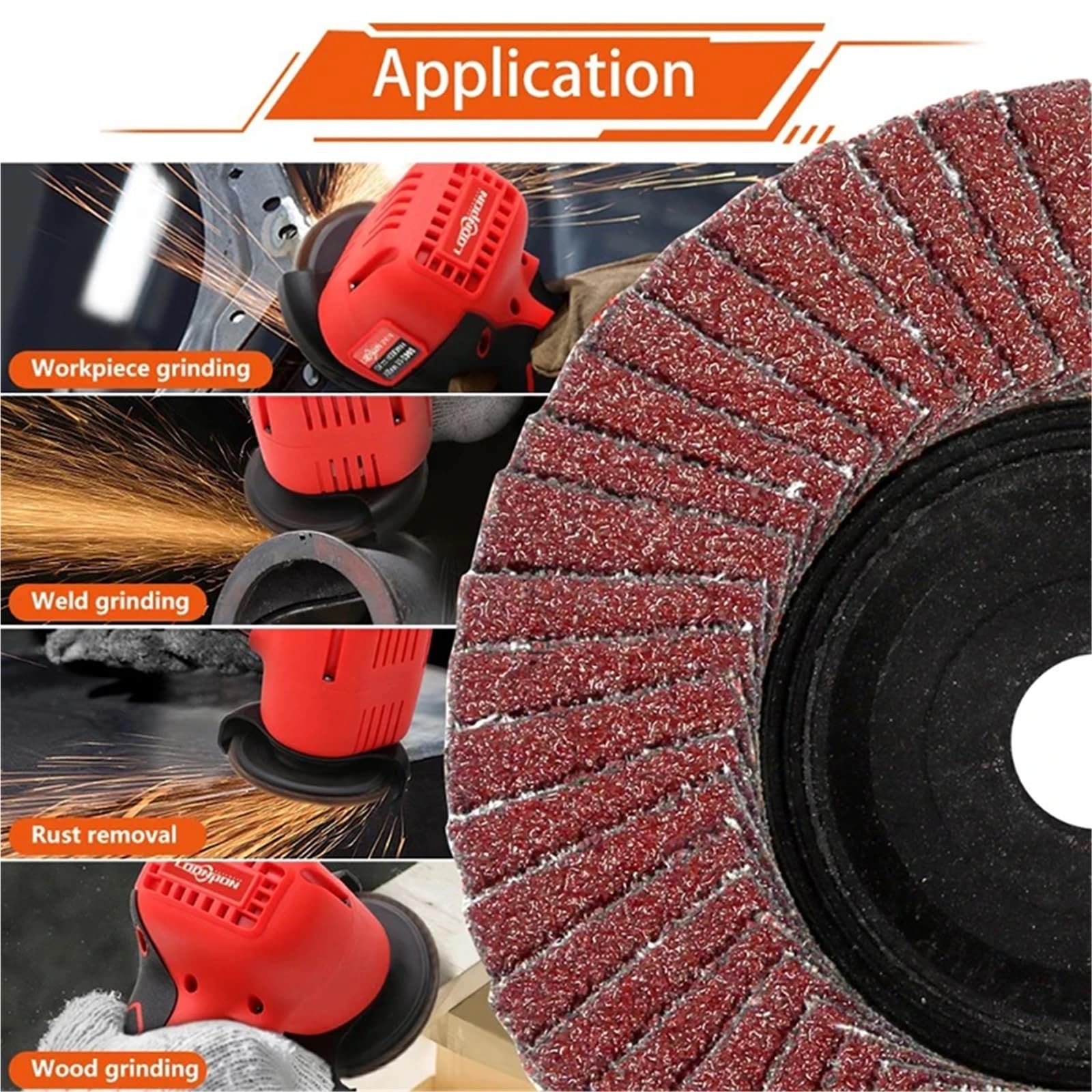 Tarcze listkowe do szlifierki kątowej 3" 75 mm, ziarnistość 80, 2-10 szt. - Ściernice ścierne do metalu(Orange,15 pieces)