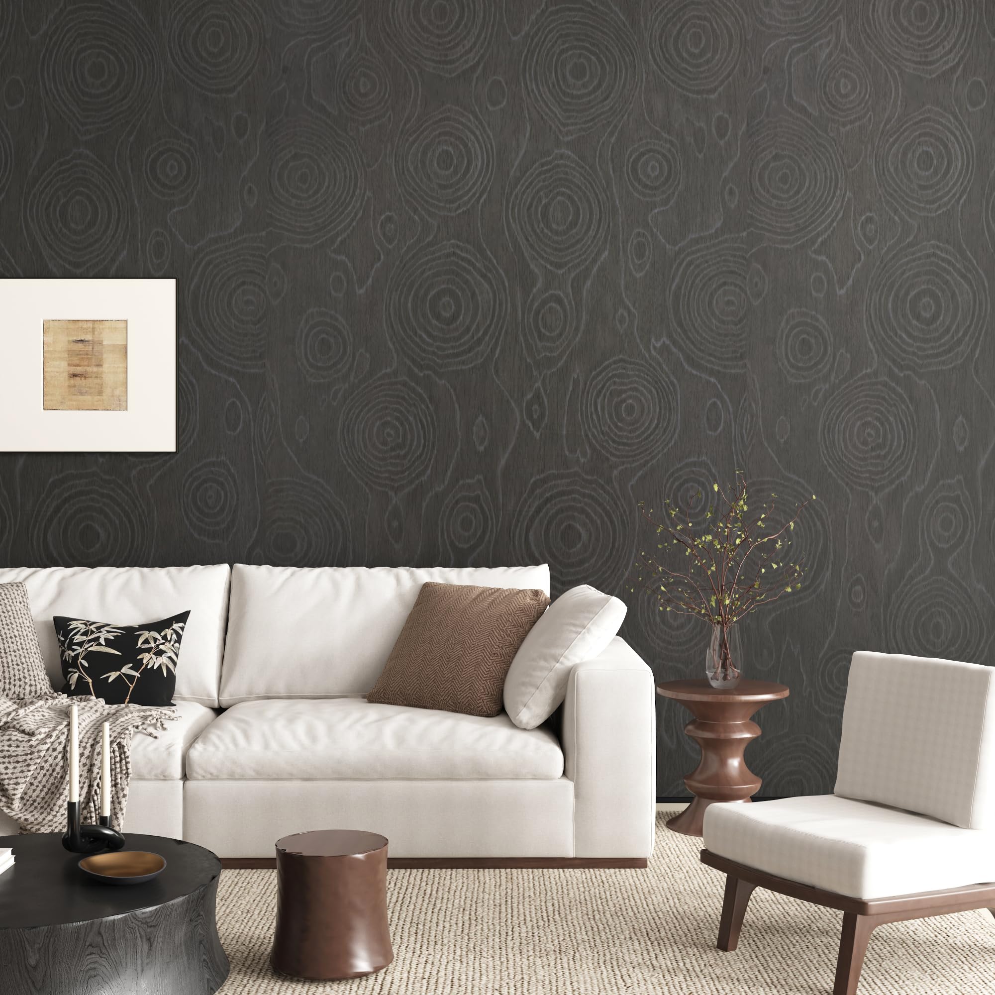 Dark Grey Wood Wallpaper Peel and Stick Contact Paper for Cabinets