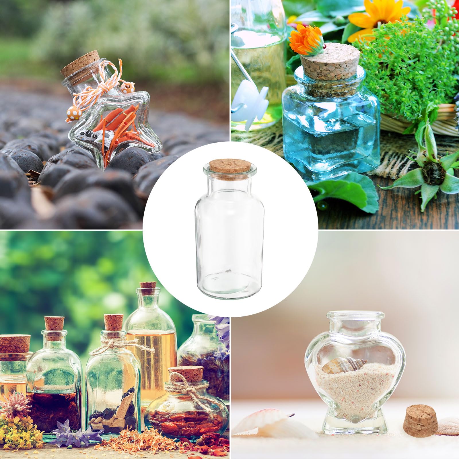 Amazon.co.jp: uxcell ガラス瓶 コルク栓付き クリア メッセージ入り