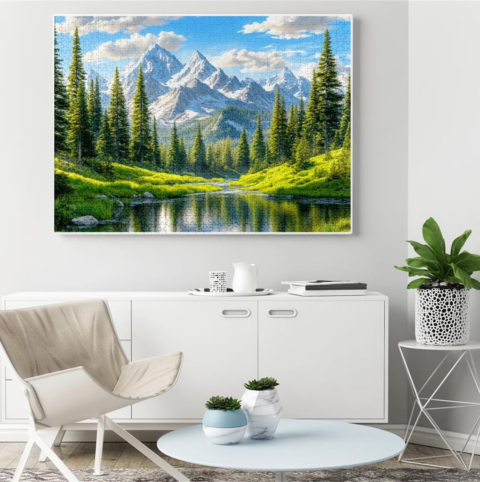Puzzle Lago Puzzle 1500 Pezzi Jigsaw Adulti DIY Classici Gioco, Puzzles a Forma di Montagna, Giochi Rilassamento e Intelligence per Ragazzi da 14 Anni 87 x 57 cm/1500 pcs con Scatola Regalo B-553