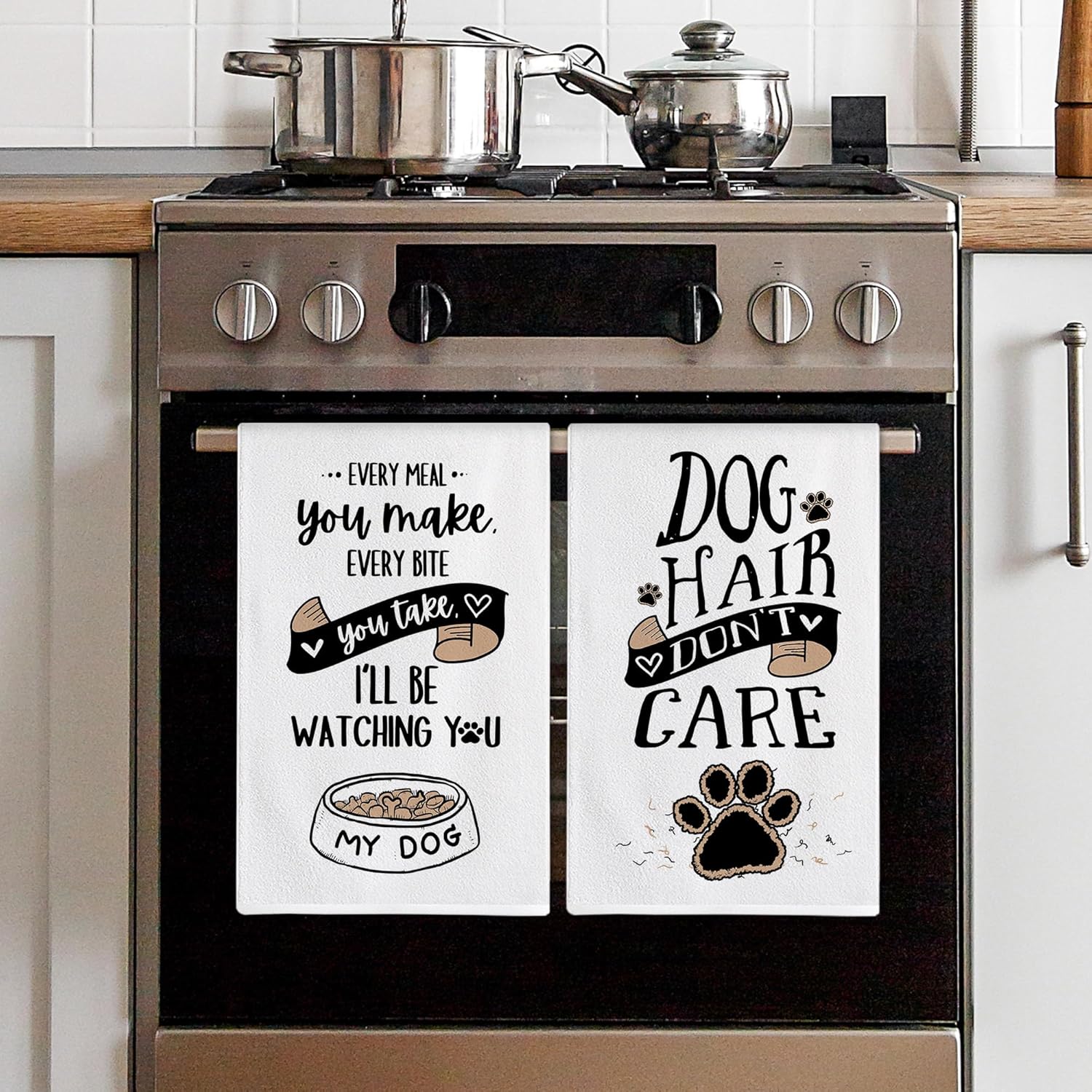 Bonsai Tree Dog Kitchen Towels Set of 4, Dog Mom Gifts for Women, Funny Cute Housewarming Dish Tea Hand Towels for Housewarming Gifts Kitchen Decor - Image 4