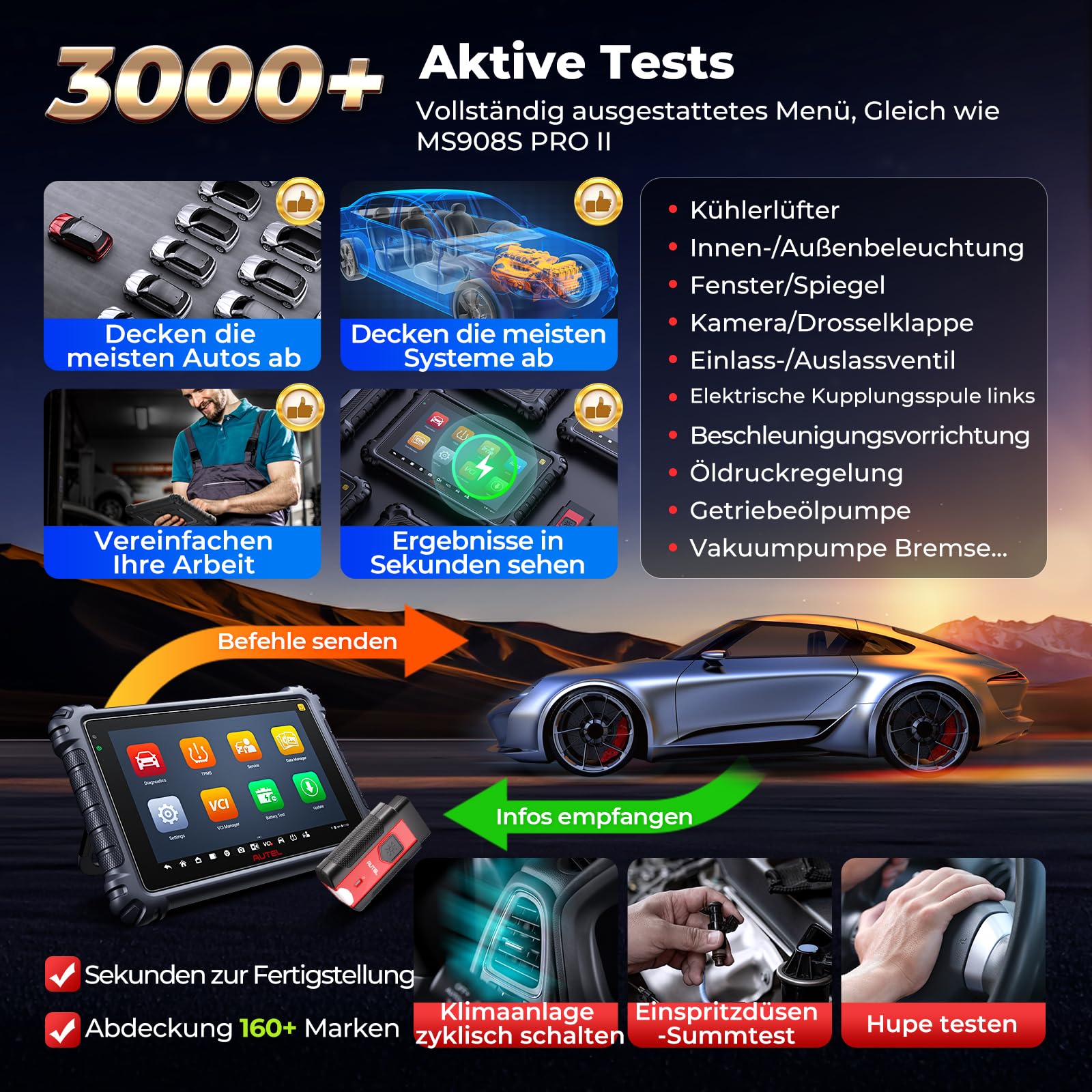 Autel MaxiSYS MS906 Pro-TS Diagnosegerät Auto, 2026 RDKS Programmiergerät Up von MK900-TS MP900TS MP808BT MK906 PRO MP900BT, Vollständige TPMS &ECU-Codierung, 3K+ Aktive Tests, CANFD&DoIP Auto Scan2.0