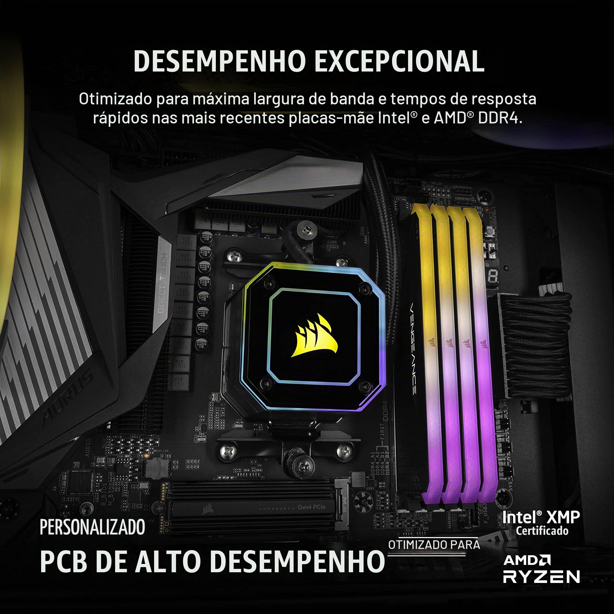 CORSAIR Memória de desktop VENGEANCE RGB RS 32 GB (2 x 16 GB) DDR4