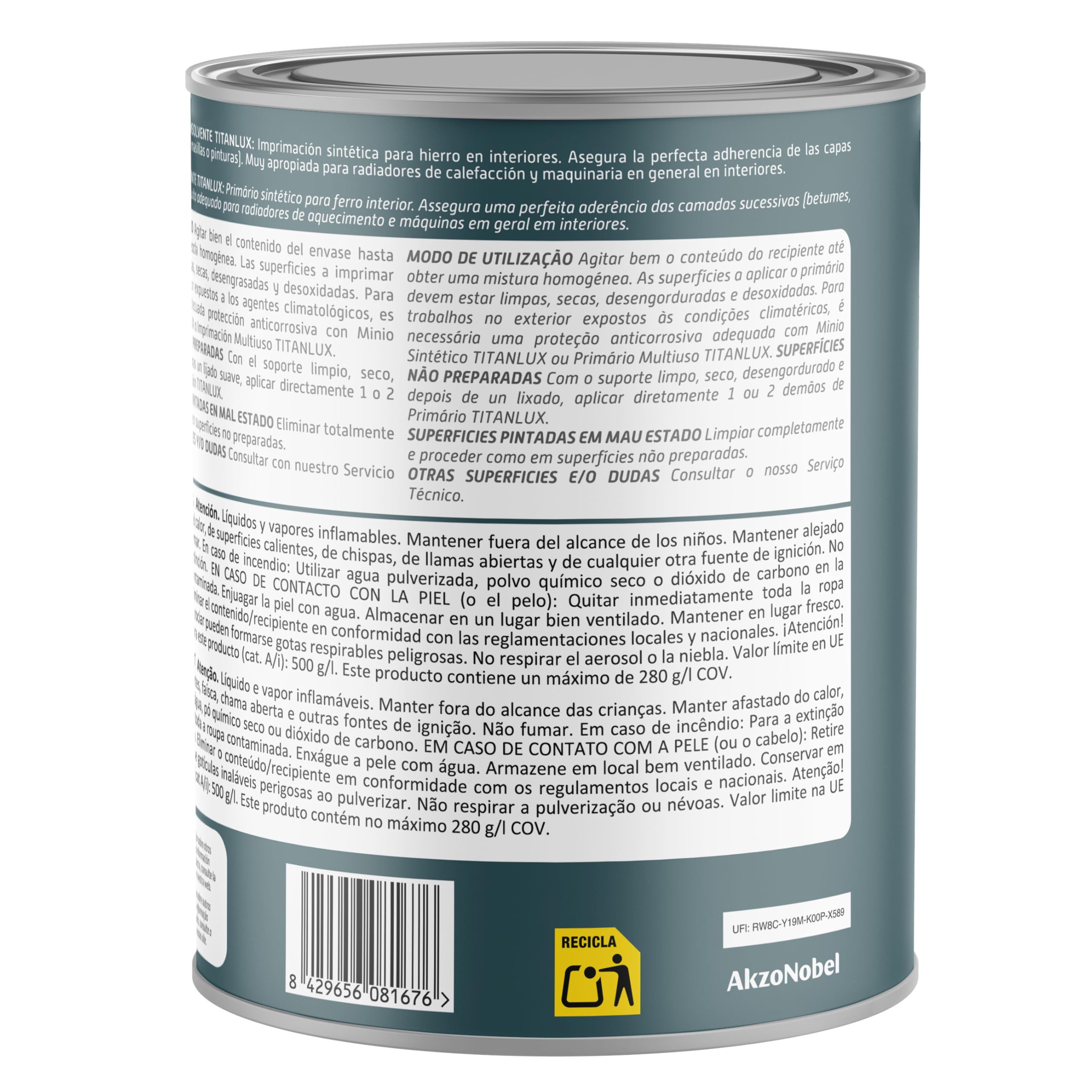 Titanlux Imprimación Gris 750ml