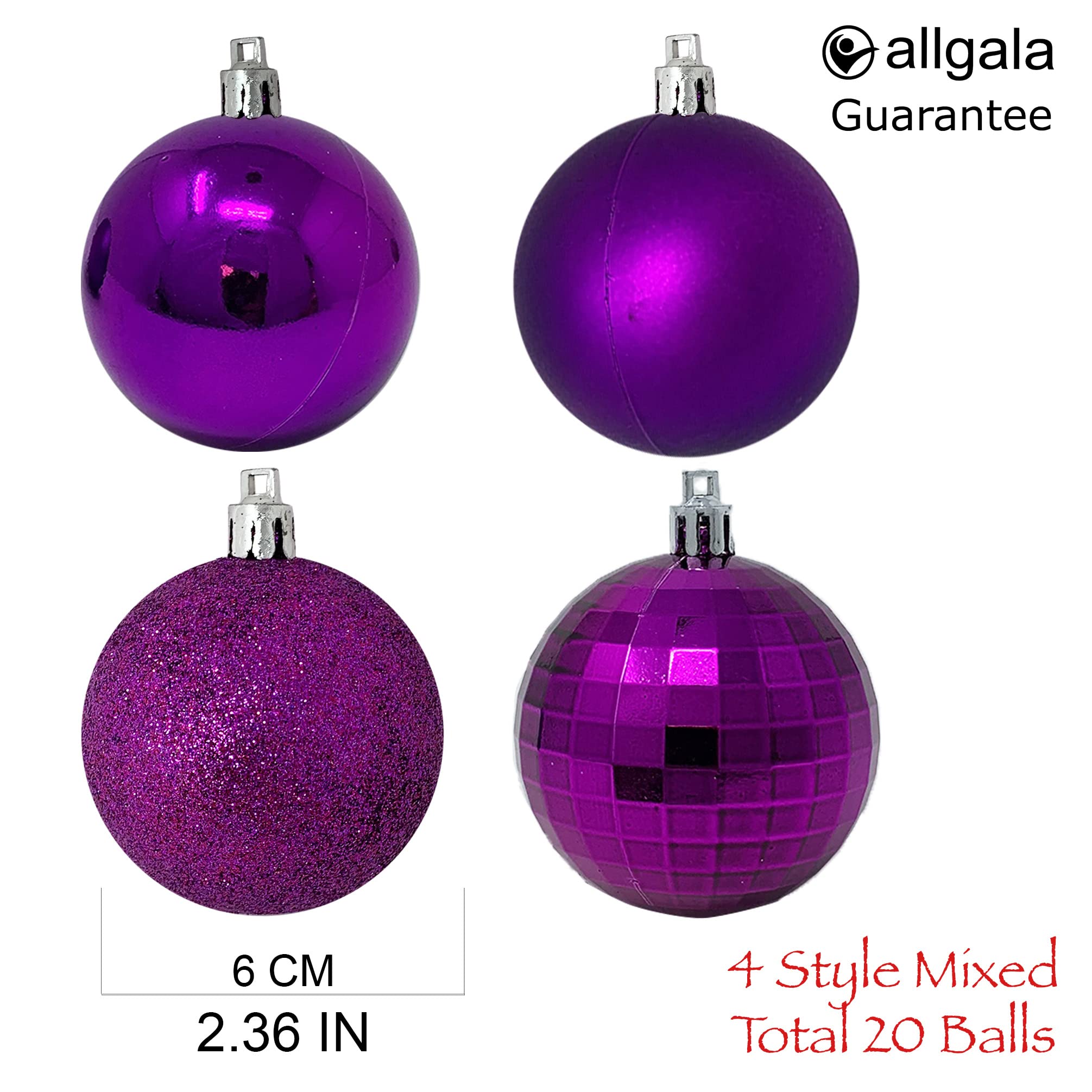 Amazon.co.jp: allgala 24 PK 2.33インチ（6CM）クリスマスツリー用