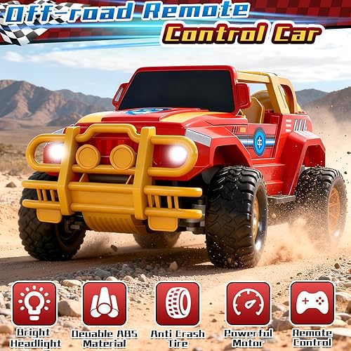 Miniatura 2 de Hymaz Coche de control remoto para niños 4-7, 8-12, 2.4Ghz escala 1:20, auto a control remoto, camión todoterreno con faro, para interiores y
