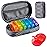 Serfeymi Weekly Travel Pill Organizer 2 Times A Day AM PM Upgraded Rainbow Pill Box 7 Day with Portable Zipper PU Leather Pill Case, Medicine Organizer for Pills, Vitamins, Fish Oils - Lines 01