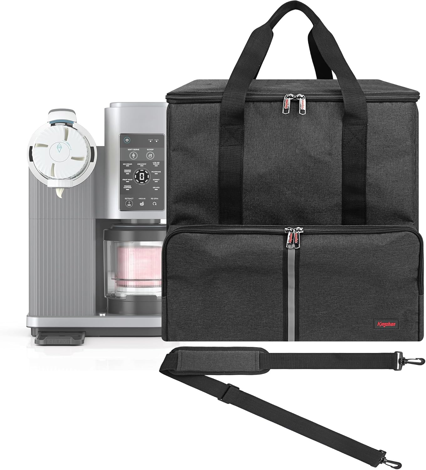 Waterproof Ice Cream Maker Shoulder Bag Compatible with Ninja Swirl by CREAMi NC701, Easy Clean Shock Prevention Travel Carrying Handbag for Ice Cream Machine