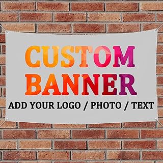 Custom Banners and Signs for Outdoor Indoor,Customize Your Own Banner with Photo Image Picture Logo or Name,Custom Banner for Birthday Party Business Graduation Wedding Event (5' X 3')