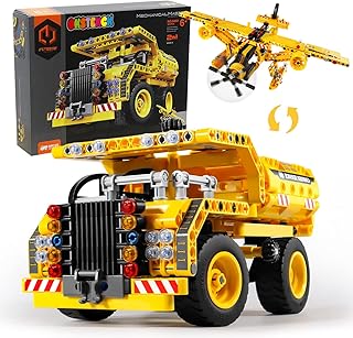 OKSTENCK STEM Toy Building Toy 2-in-1 Truck Airplane Building Blocks Toys 361 PCS Learning Engineering Construction Toy Gift for Age 6, 7, 8, 9, 10, 11, 12+ Years Old Kid Boys Girls