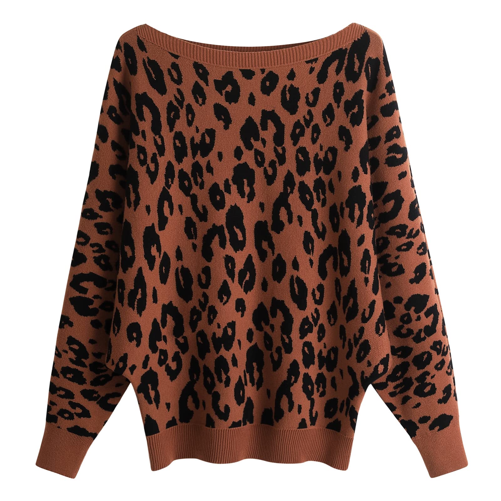 Amazon | [Bolan Verl] 5色 レオパード柄 ニット ドルマン