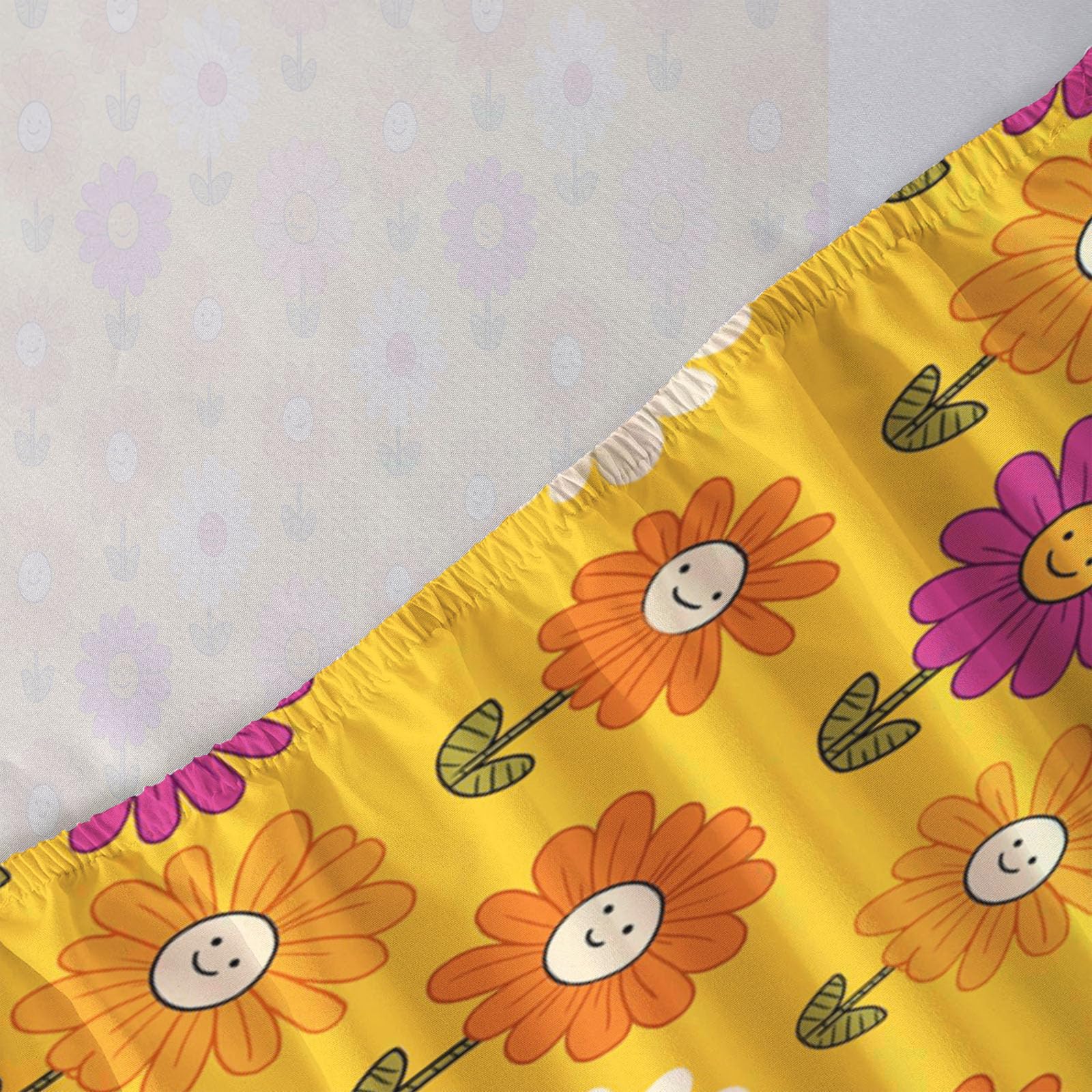 Sábanas 200X190/200Cm - Juego De Sábanas 3 Piezas Estampadas Flores Dibujos Animados - Microfibra Suave Transpirable - Sábana Bajera Ajustable - Ropa De Cama Plantas Interesantes (Naranja Cítrica)