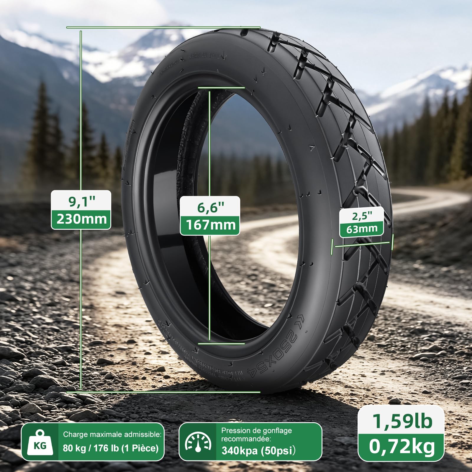 Pneu Auto-Réparateur 250x54 Pour Scooter Électrique Xiaomi Mi4 Lite/Pro 10 x 2.125 - Tubeless Pour Ninebot F20 F25 F30 F40, 10 Pouces Avant/Arrière