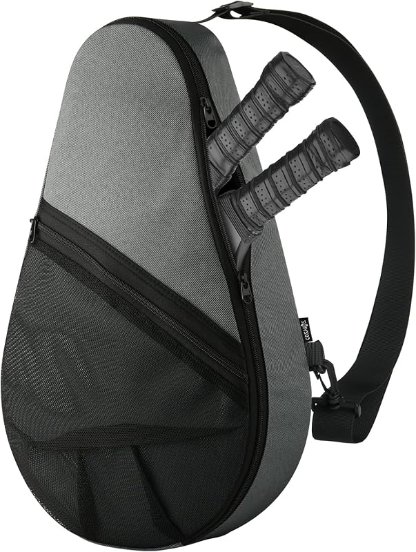 Cosmos Bolsa para Raquetas de Pádel Pickleball Paddle Sling Mochila Bolsa de Almacenamiento para Raquetas de Pádel, Bolsa de Transporte para Equipo de Pádel (Paddel Tennis) con Bolsillo de Malla para 2 Palas, Bola, Botella de Agua y Accesorios