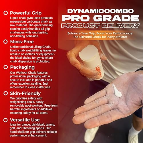 Miniatura 3 de Tiza líquida con agarre de magnesio (5.9 onzas + 9.3 onzas)  Tiza de gimnasio para levantamiento de pesas, escalada en roca, agarre de poste  Secado