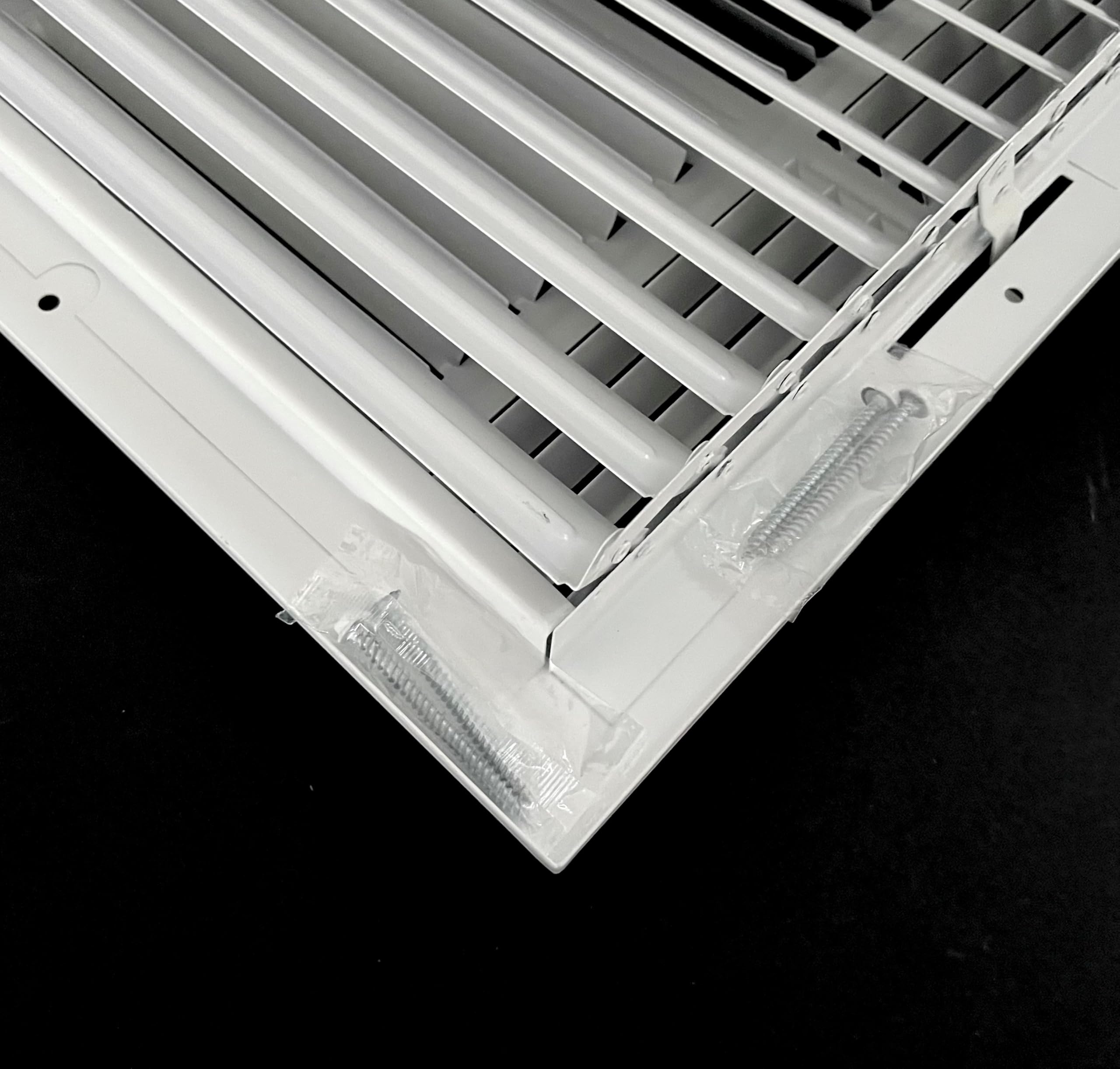 HBW Registro de suministro de aire para techo/pared lateral de acero estampado de 4 vías, cubierta de ventilación, dimensión exterior real de 13.75 x 13.75 pulgadas
