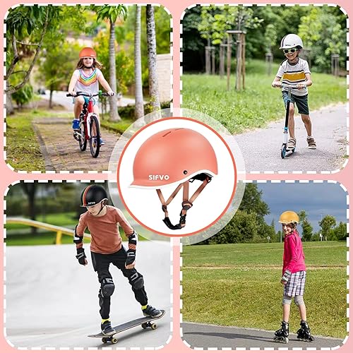 Miniatura 7 de SIFVO - Casco de bicicleta para niños, casco de patineta, casco de protección completa, casco de bicicleta para niños y niñas, casco de bicicleta