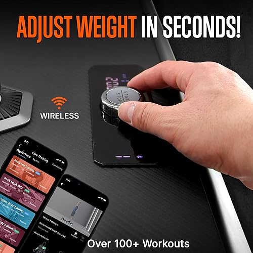 Miniatura 4 de SQUATZ Pluto Home - Gimnasio inteligente, resistencia ajustable de 100 libras, máquina de fitness digital todo en uno con WiFi y Bluetooth, equipo