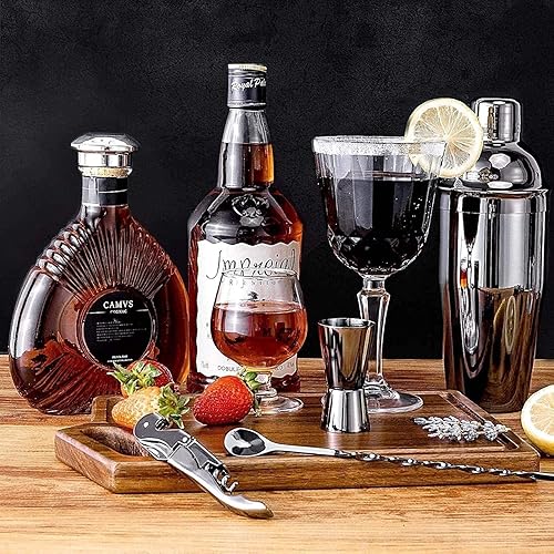 Miniatura 4 de ONOTEC Kit de camarero con soporte, juego de coctelera de acero inoxidable con herramientas de barra de acero inoxidable, para regalo de Navidad,