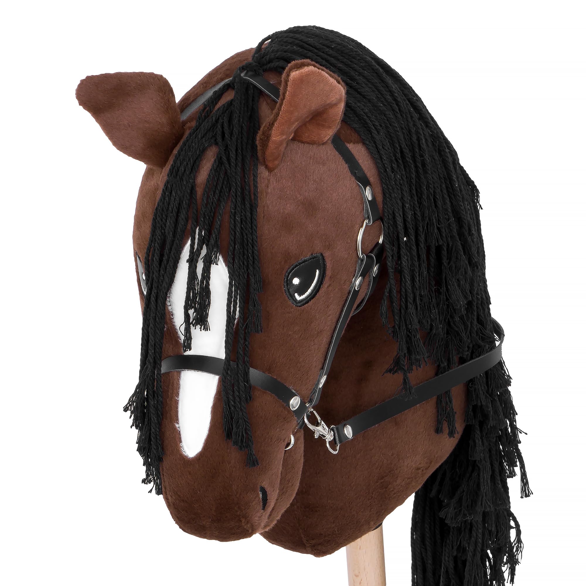 Start Hobby Horse – realistyczny koń na kiju z długą grzywą do układania fryzury – dla dzieci (A3) (Bella (Brązowy))