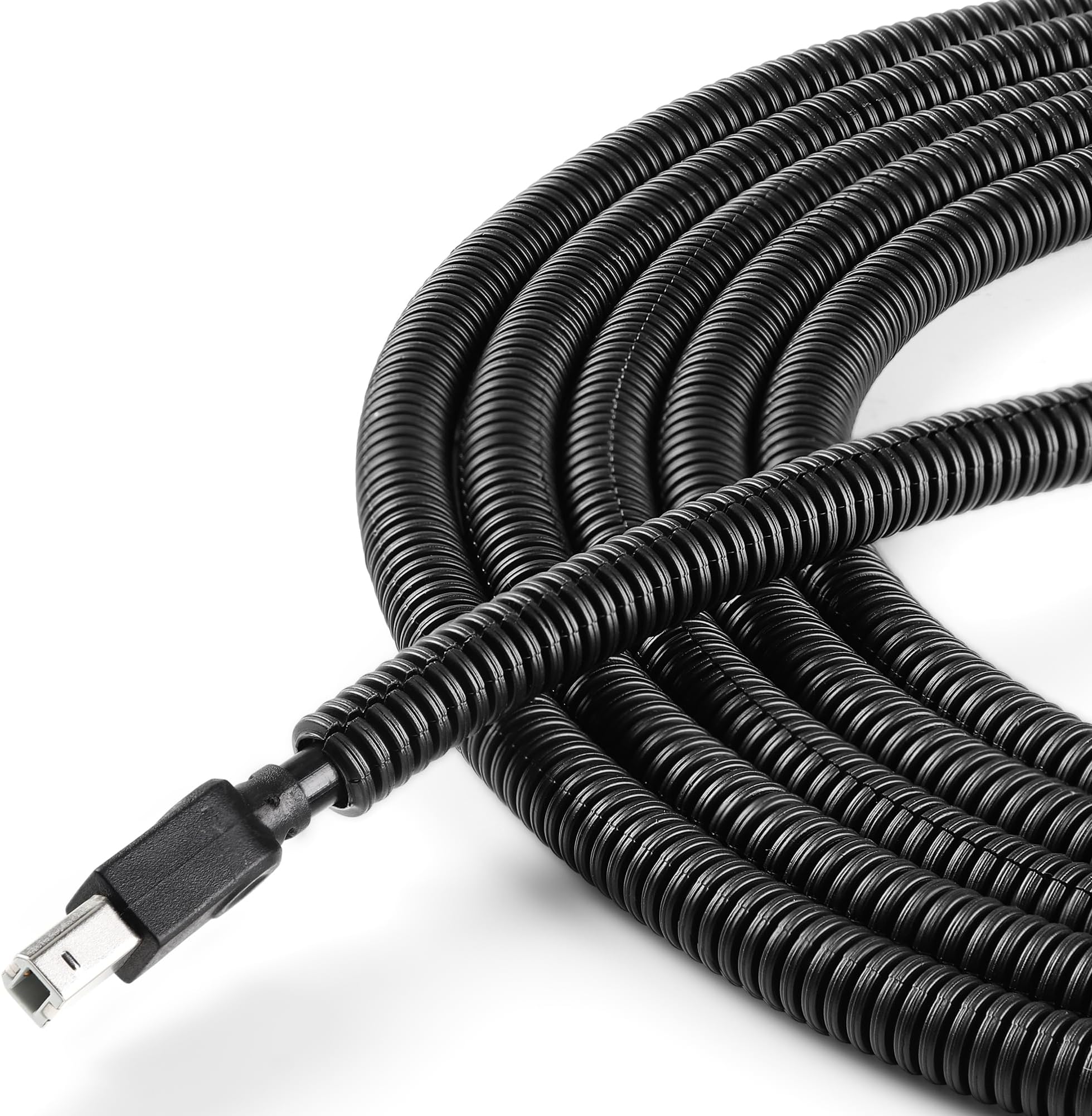 YCLYC Split Wire Loom 1/4 Inch, 13FT Wire Protector Tubing for Cords, Black Flexible Wire Conduit Cover, Cord Protectors from Pets No Chew Electric Wire Cover
