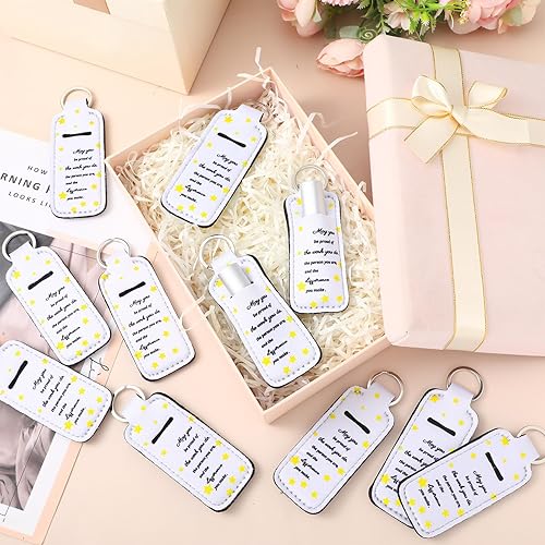 Miniatura 4 de Ctosree Llavero con soporte para lápiz labial, 40 piezas de neopreno para bálsamo labial, diseño clásico para profesionales, estudiantes, mujeres